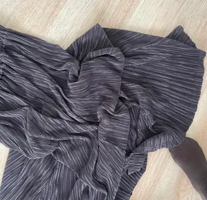 Silky Slate Grey Pleated Maxi Skirt Gray Size M thumbnail 2