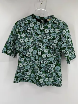 Anthropologie Maeve Short-Sleeve Mock-Neck Jacquard Top size medium thumbnail 3