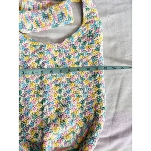 Crochet Boho Bag‎ Handmade Shoulder Multi Colorful Knit Hippie NWOT thumbnail 2