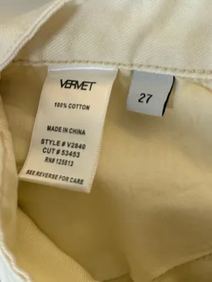 Vervet Leslie 90s‎ Vintage Flare Jeans in Ivory thumbnail 5