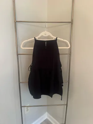 Side Tie Black Tank Top thumbnail 3