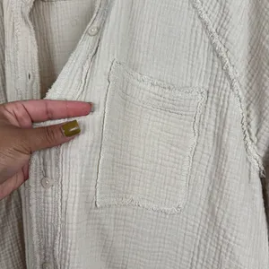 Aerie oversized Gauzy Coverup Shirt thumbnail 5