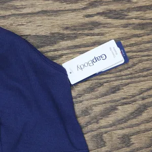 NWT Gap Body Logo Comfort Square-Neck Knit Bralette GPW01052 Elysian Blue XS thumbnail 3