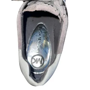 Michael Michael Kors Allie Trainer Sneakers Gray Suede Silver Metallic Size 9 thumbnail 6