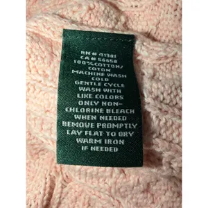 Lauren Ralph Lauren Pink Cable Knit Cotton Boat Neck Sweater Large‎ thumbnail 6