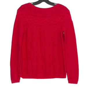 Talbots Sweater Holiday Christmas Classic Minimalist Festive Cozy Red Size Small thumbnail 2