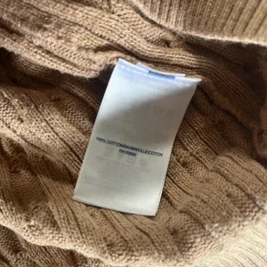 Lands End Cable Sweater Womens Small Turtleneck Tan/Brown Long thumbnail 5
