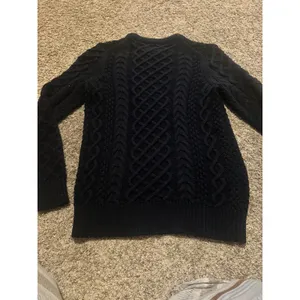 J.Crew Womens Navy Blue 100%‎ Cotton Lattice Cable Knit Crew Neck Sweater Small thumbnail 6
