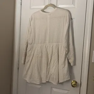 FREE PEOPLE 100% Cotton Beach Cover Up White Size Medium thumbnail 8