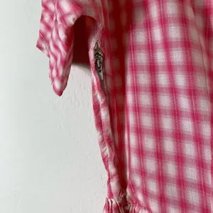 Vintage Pink & White Plaid Lattice Sleeve A Line Midi Dress Size S thumbnail 7