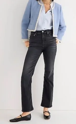 J Crew High Rise Slim Demi Boot Jean in Charcoal Wash thumbnail 1