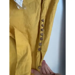 Free People Women’s A Little Extra Mini Dress Sz S Yellow Open Back S NWT $68 thumbnail 10
