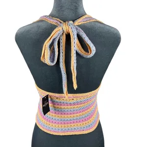 Hollister Crochet Halter‎ Top Small Boho Festival Knit Y2K Fairycore Summer NEW! thumbnail 2