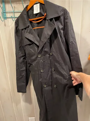 ASOS Cute cotton Collusion maxi trench coat black classic whimsigoth oversized thumbnail 7