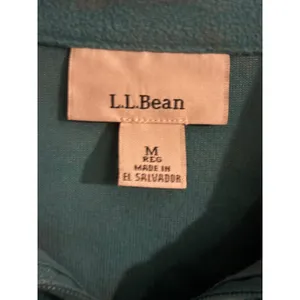 LL Bean Womens Teal Blue Quarter Zip Fleece Pullover Jacket Medium Pocket thumbnail 3