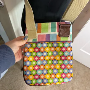Lily Bloom Crossbody Purse Shoulder Bag‎ Colorful Geometric Accent Flap Pocket thumbnail 2