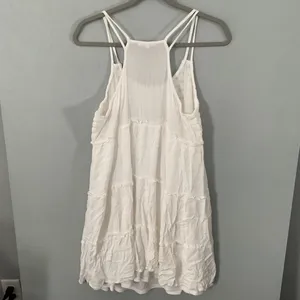 Maurices Women Dress White Crochet Lace Tiered Sleeveless Sun Dress Size Large thumbnail 5