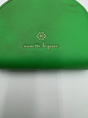 Nanette Lepore Green Zip Around Coin Purse Card Wallet Embossed Logo Compact thumbnail 3