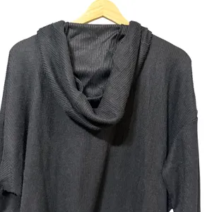 RBX Womens Black Ribbed Quarter Zip Hoodie Long Sleeve Active Top Size Large thumbnail 4
