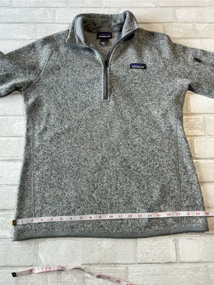 Patagonia Woman’s Gray Quarter-Zip Fleece Pullover Outdoor Size Medium thumbnail 5