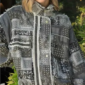 POL Black Multi Hooded Patchwork Jacket thumbnail 5