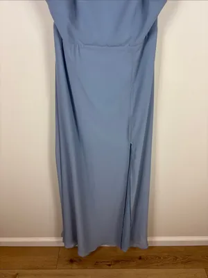Birdy Grey Doris Dress Chiffon Dusty Blue Women’s Size Large Bridesmaid Maxi thumbnail 5