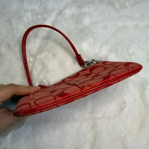 y2k COACH Red Signature Canvas Wristlet thumbnail 3