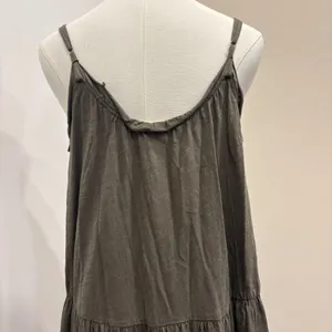 Natural Life Olive Green Tiered Babydoll Mini Dress Rayon Slub XS/S Boho Fairy thumbnail 7
