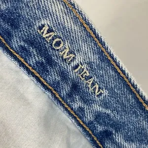American Eagle Light Wash Denim High Rise Distressed Mom Jeans thumbnail 5