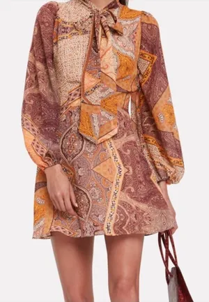 NWT divine heritage paisley orchid mini dress s‎ thumbnail 1