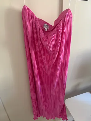 Fortunate One Pink Satin Plisse Maxi Skirt Set thumbnail 5