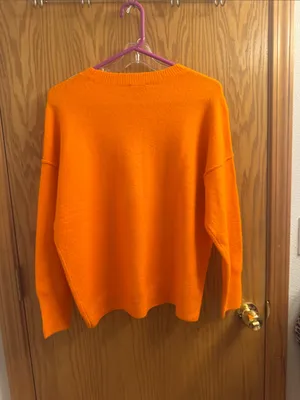 Vince Camuto Bright Orange Crewneck Sweater thumbnail 3