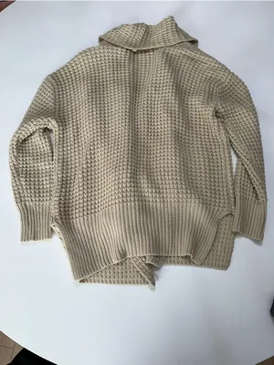 POL Anthropologie Waffle-Knit Shawl Collar Cardigan - Cream Beige size Small thumbnail 8