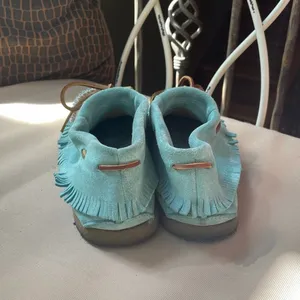 Eastland Casio Fringe Moccasin‎ Booties Blue 7.5 thumbnail 7