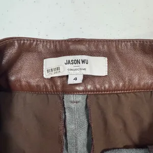 Jason Wu Wide Leg Cropped Faux Leather pants Size 4 thumbnail 2