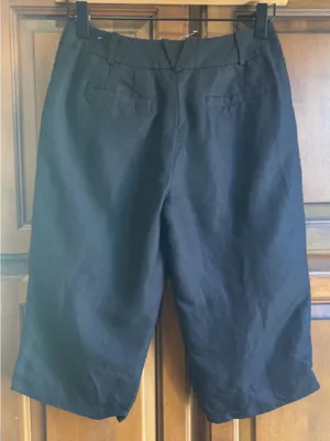 LOFT Petites Black Linen Blend Bermuda Shorts Size 00P thumbnail 3
