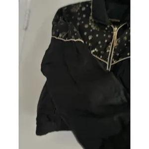 East West 80's Black & Gold Glitter Star Patterned Zip-Up Windbreaker Jacket thumbnail 8