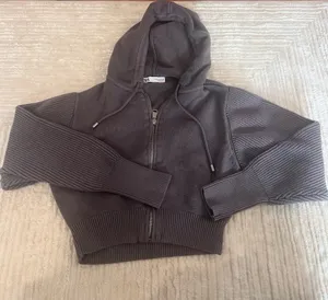 Zara HOODED KNIT CARDIGAN thumbnail 2