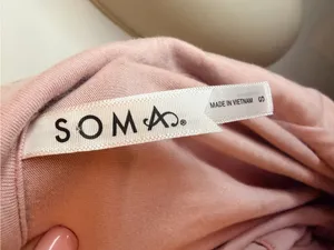 Soma Pink Knit Pajama Top Small Long Sleeve Button Up Black Piping thumbnail 11