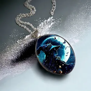 Gothic Aesthetic Oval Witch Avatar‎ Zinc Alloy Necklace Trendy Silver Plated thumbnail 8