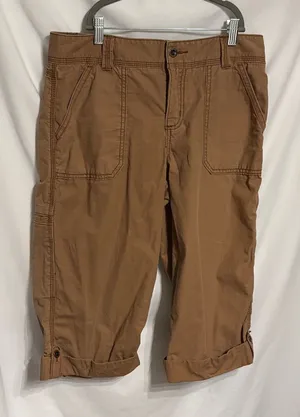 Carhartt Tan Relaxed Fit Capri Pants Ripstop 100% Cotton Farmcore SZ 6 thumbnail 1