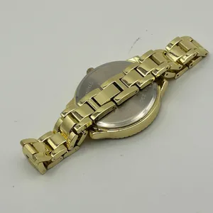 Women’s Gold-tone Crystal Accented Bezel Fashion Watch Working New Battery thumbnail 5