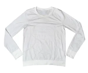 Lululemon Swiftly‎ Tech Long Sleeve Women 10 White Excellent Striped Crewneck thumbnail 1