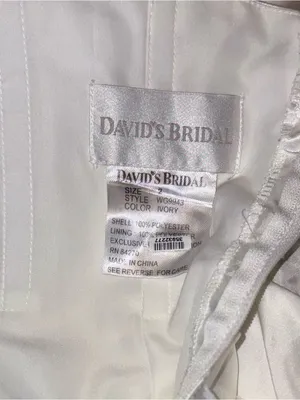 Beautiful David’s Bridal Satin Sheath Wedding Gown thumbnail 9