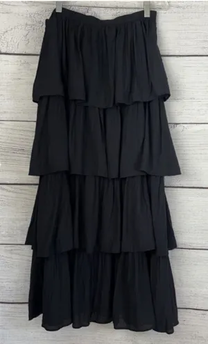 Abercrombie & Fitch Black Tiered Maxi Skirt thumbnail 1