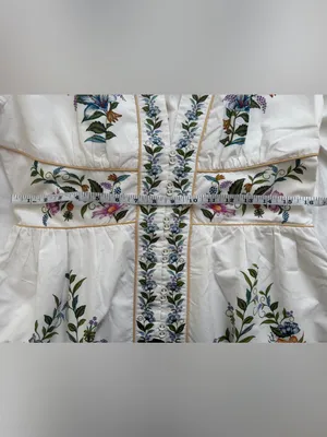 Farm Rio Sweet Bloom Dreamscape Floral Puff Sleeve Mini Dress Size L thumbnail 13