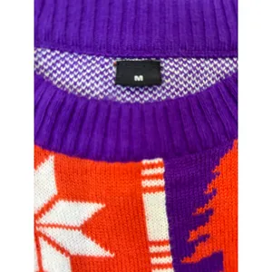 Clemson Tigers Ugly Christmas Sweater Womens Medium Purple Orange thumbnail 3