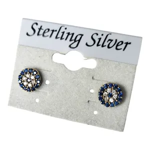 Sterling Silver Blue White Stud Earrings One Size thumbnail 2