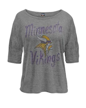 Junk Food Minnesota Vikings Game Day Oversized T-Shirt Gray Size Medium thumbnail 1