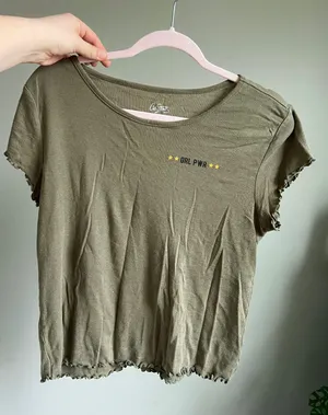 Girl power Lettuce Trim Baby Tee thumbnail 1
